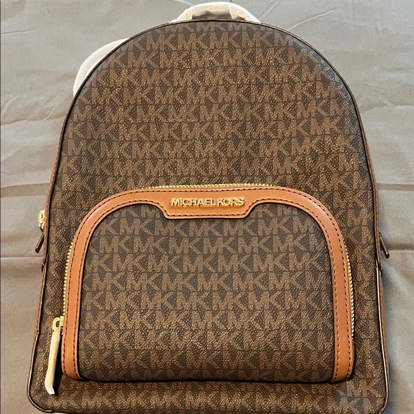 Michael Kors Monogram Brown Backpack - Picture 1 of 7